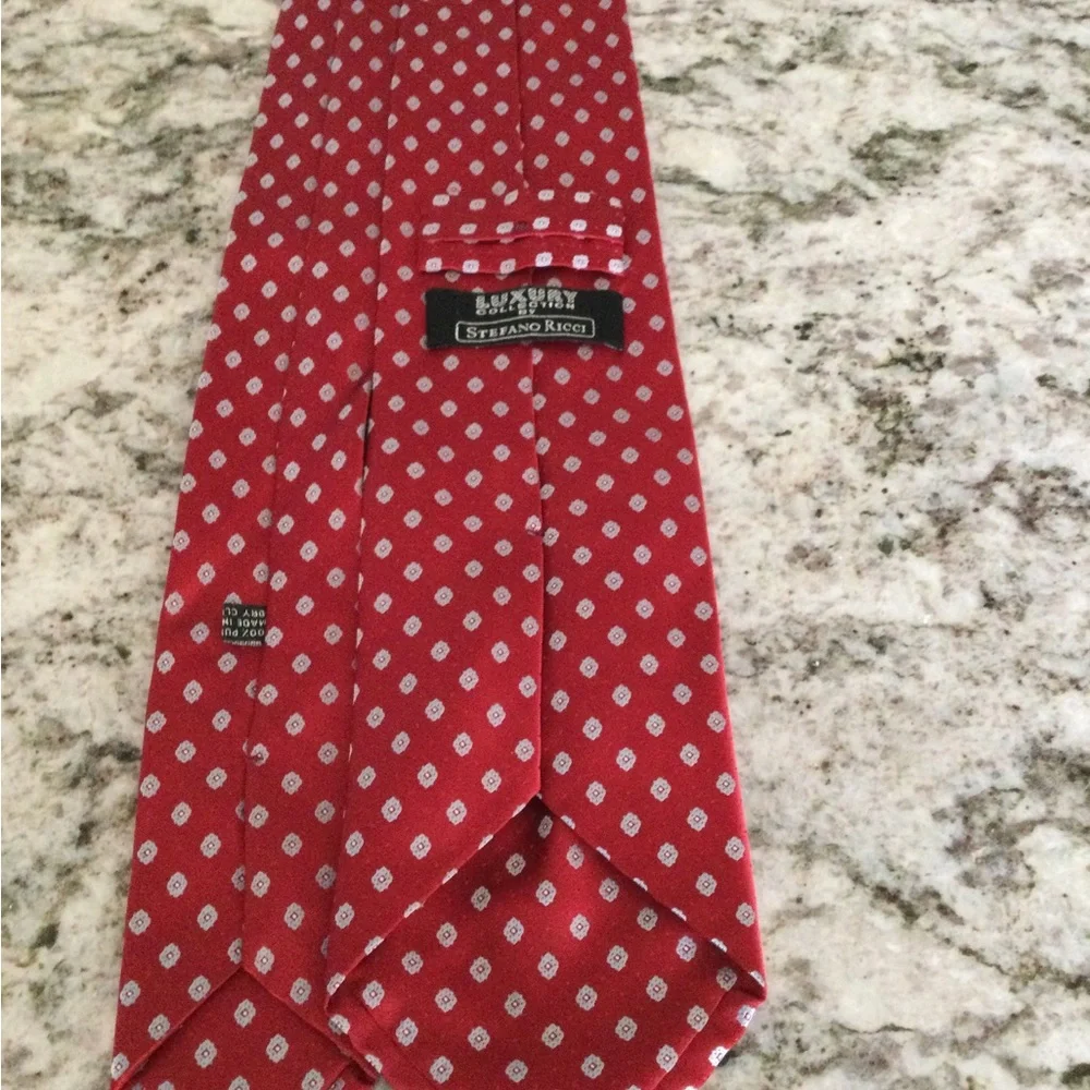Stafford Red Polka Dot Silk Tie